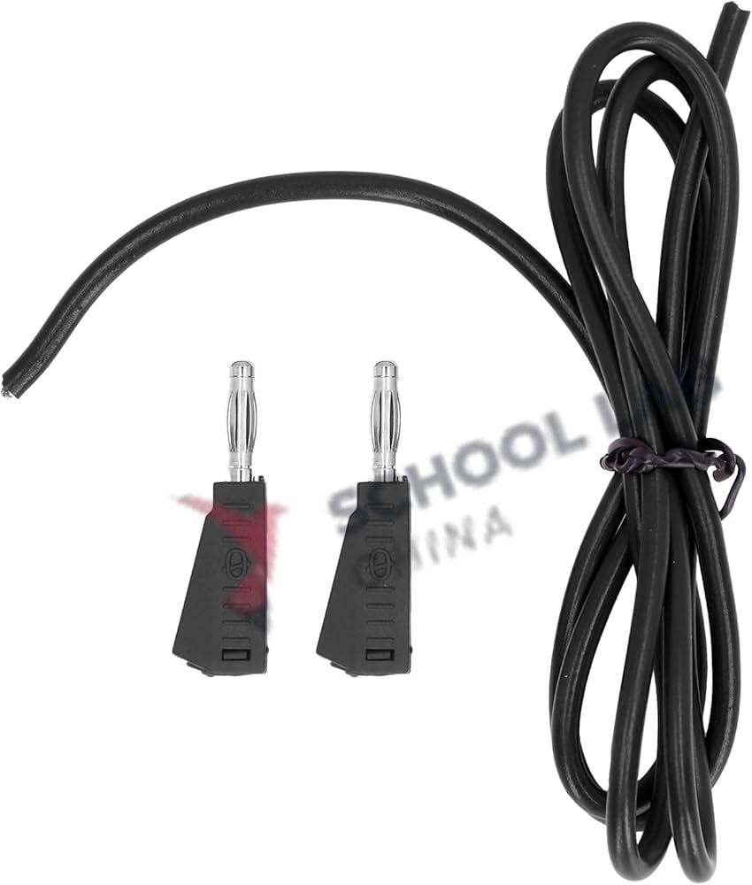 4mm Stackable Plug Leads Economy: Black, 250mm - Pack of 5